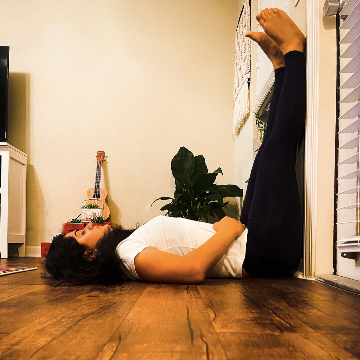 themorphicyogi's tweet photo. Take a step back…
Breathe, Refresh &amp; Restart
. 
.
Have you ever tried putting your legs up on the wall?
It is a deeply relaxing pose that calms the nervous system, which in turn, helps lower stress and anxiety. It also helps improve digestion and sleep. #yoga #yogatrainer https://t.co/a8cuZ3EJaB