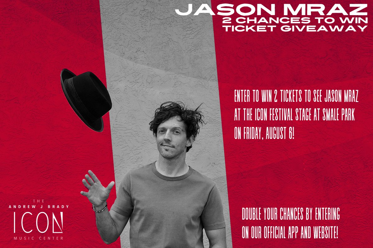 BradyMusicCtr's tweet photo. When @Jason_Mraz returns to Cincinnati NEXT FRIDAY, you could see him live on The ICON Festival Stage at Smale Park! We're #LookingForThe Good by giving away two tickets to see him live with Southern Avenue on August 6 on our website.

Enter the contest: https://t.co/KdlcgnTL3Q https://t.co/zdQyjGOP49