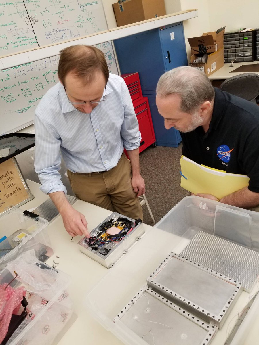 nmspacegrant's tweet image. Dr. Andrei Zagrai @newmexicotech shows @NASA EPSCoR technical monitor Dr. Mitch Krell payload flown @Space_Station on orbit for ~year the active  #structuralhealthmonitoring payload for #spaceapplication using #piezoelectric sensors &amp;amp; acoustic wave propagation @NASASTEM