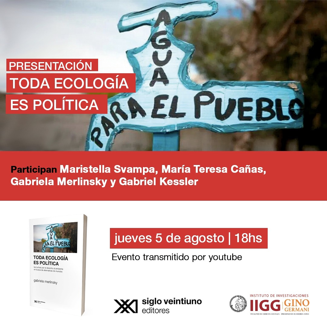 #ambiente #ecologíapolítica
Presentación del libro de Gabriela Merlinsky, Toda ecología es política. Con Maristella Svampa, María Teresa Cañas y Gabriel Kessler