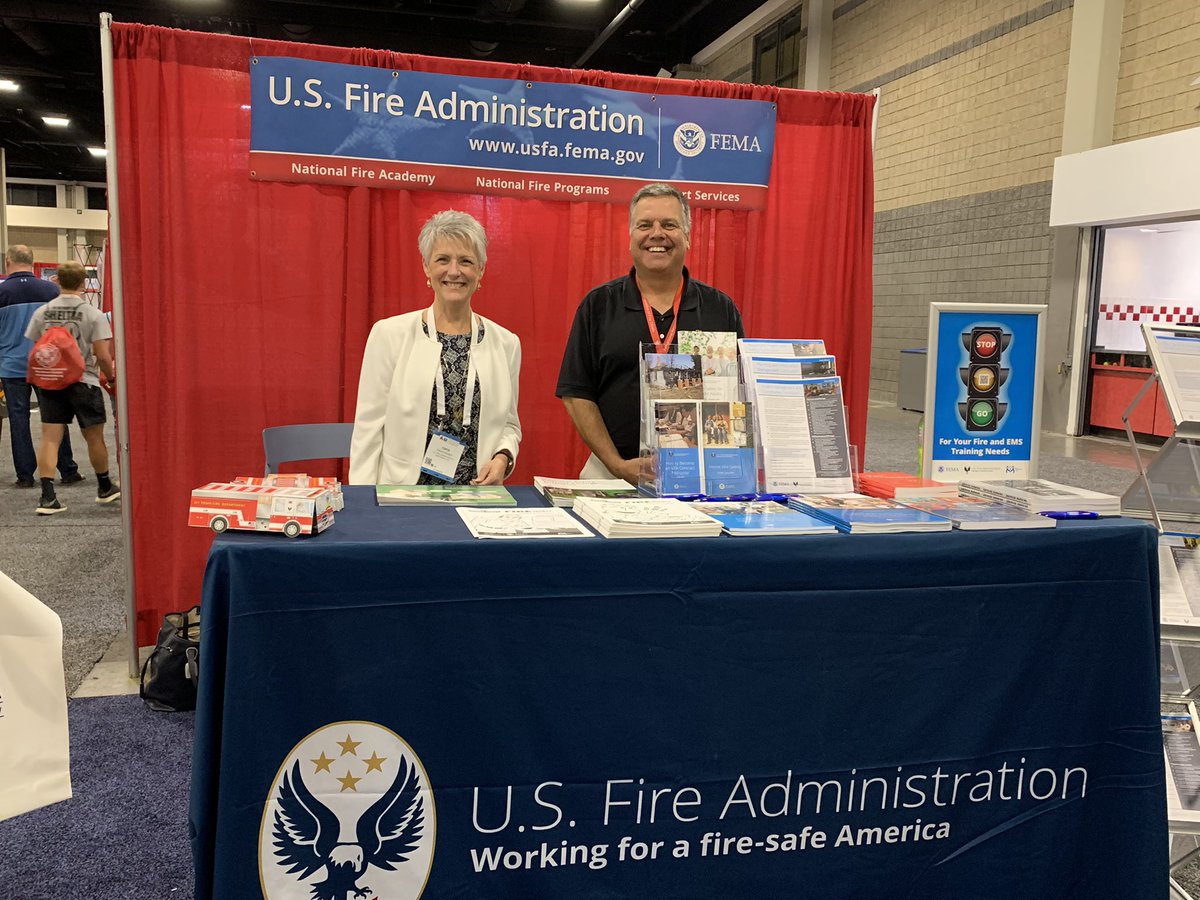 #FRI2021 attendees, if you haven’t had an opportunity to catch up with Acting U.S. Fire Administrator, Tonya Hoover or National Fire Academy Superintendent, Eriks Gabliks, now is your chance! Come to booth 8116 and say “hello”!