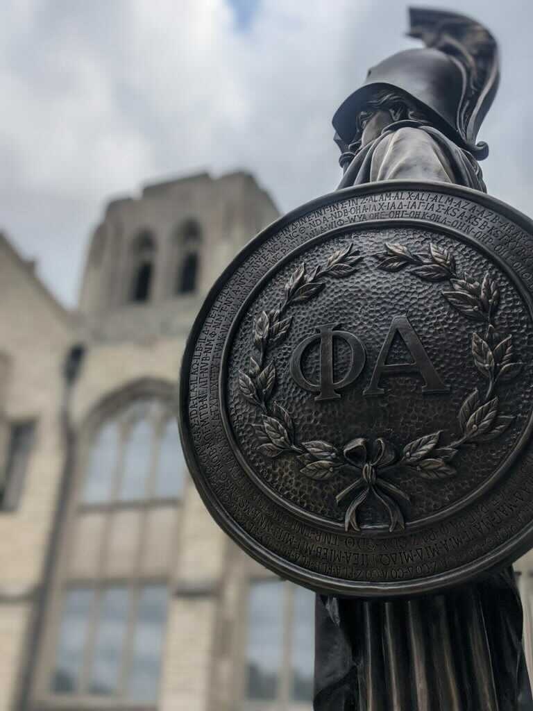 sae1856's tweet photo. Over 1900 donors led to this moment! The Minerva statue was installed yesterday to commemorate the 90th anniversary of the Levere Memorial Temple. The official dedication ceremony will be in mid-October with details to follow.

#RiseAbove https://t.co/R8aSrPz77u