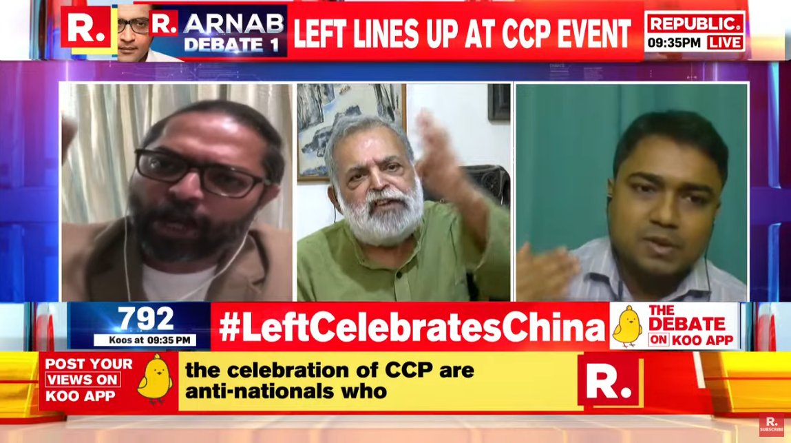 republic's tweet photo. #LeftCelebratesChina | It's not Bharat Mata to them, it's China mata: @PrinceArihan, Chief Editor, Goa Chronicle https://t.co/RZHKU3wOei https://t.co/GfTZZaGeVt