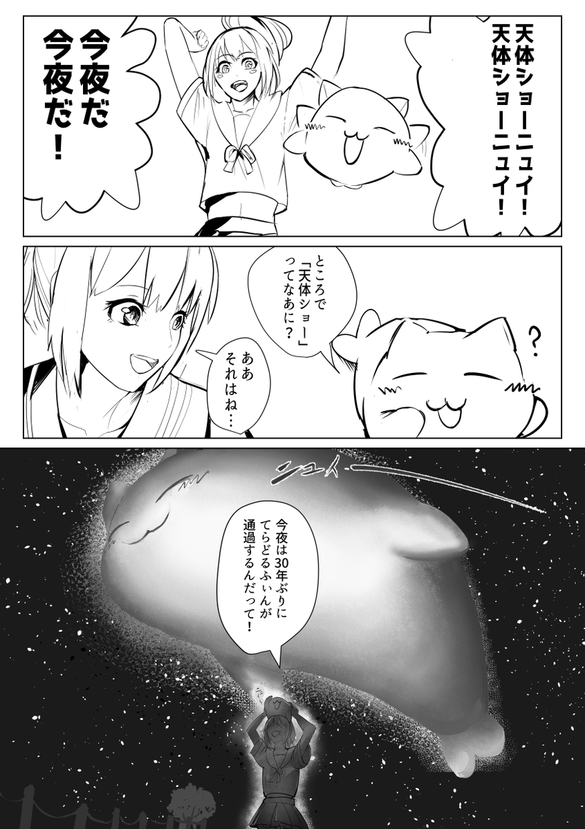 #ねこどるアート
 『流れ星』 