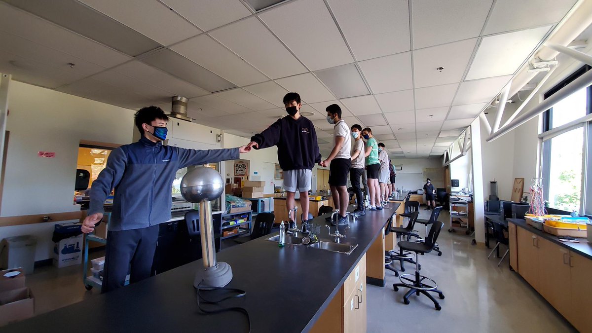 A hair raising demonstration in Physics 12 today. Summer Learning is fun!