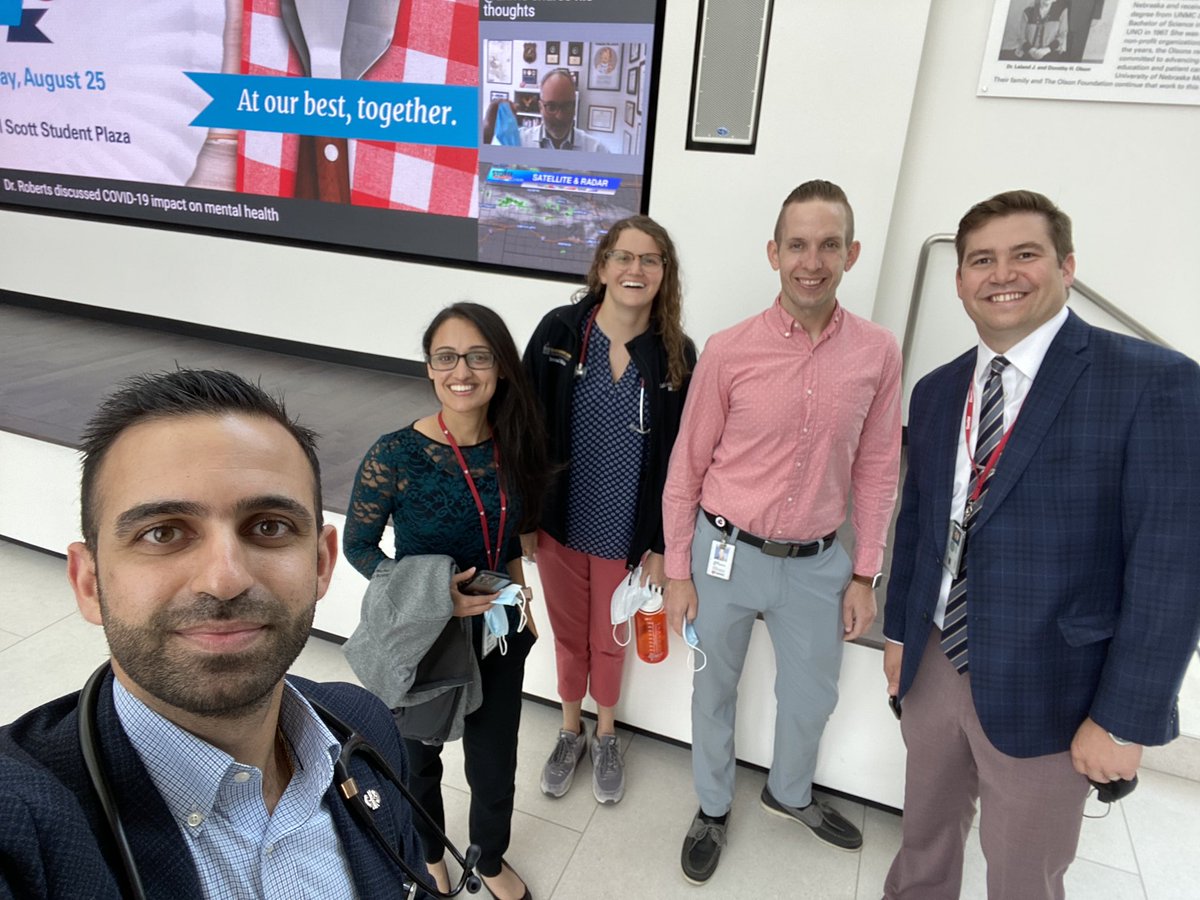 Some of our fellows on picture day stopping in the new, beautiful @UNMCWigton!!