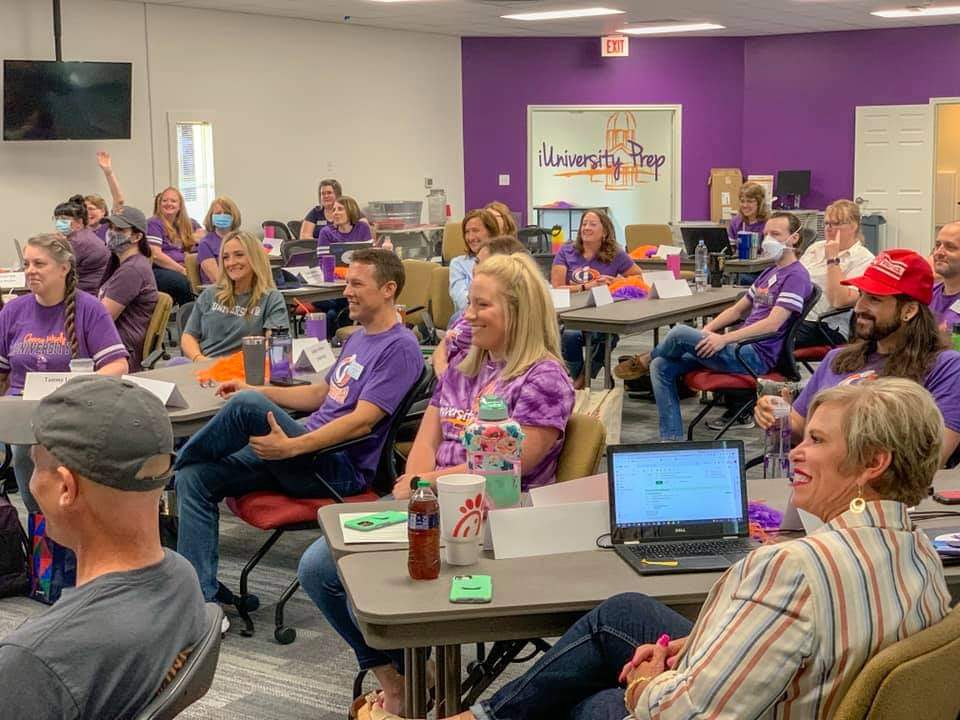 iUniversityPrep's tweet photo. The Owls are back in flight! iUniversity Prep profs are at the Nest today to kick off the 2021-2022 school year! @GCISD #WeAreExcellence #ExcellenceAnywhere https://t.co/6476mXAZXo