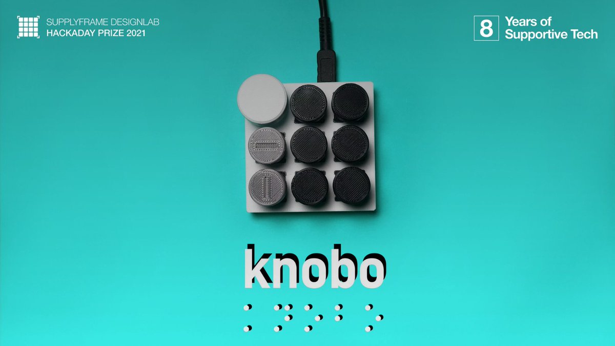 hackaday's tweet image. Knobo is a great inspiration for this year’s #ReimagineTech challenge. The 2019 #HackadayPrize finalist project is a compact #device that helps visually impaired learn braille→hubs.la/H0T6blh0
What are you building for this year’s challenge?

Powered by @digikey