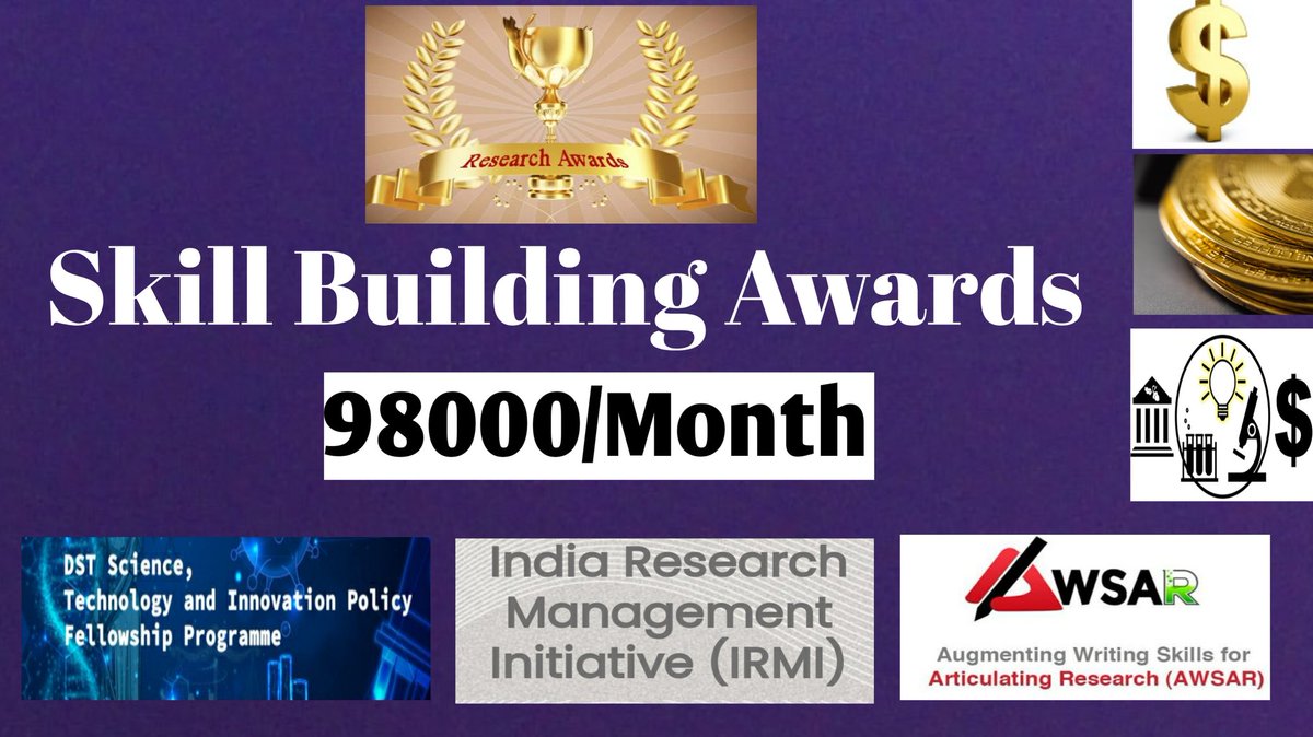 Bio_Champions's tweet photo. Research Awards for Excellence in Ph.D, PDF and Masters....Monthly 98,000
https://t.co/lTbf1T3dlL
Skill Building Awards: 

1. Science, Technology and Innovation Policy Fellowships Programme by DST.
2. Research Management Fellowship by Indian Alliance.
3. AWSAR Awards https://t.co/fVvEgTqHzO
