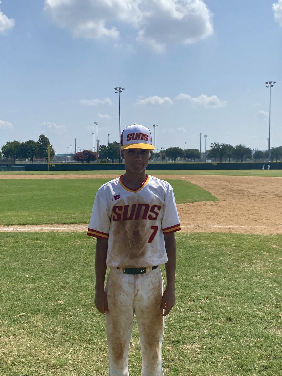 .@ntxtourney F: @DFWSunsCardinal 9, NTX Tribe Koerner 8
PoG: <a href="/ParkerHankins3/">Parker Hankins</a> 2-2, 2B, RBI, R
Notbable: <a href="/LoganAbanilla/">Logan Abanilla</a> 1-4, 3B, RBI, 2R
<a href="/Robert_Gar17/">Robert Garcia</a> 3-4, 2B, 2 RBI, 2R
Christopher Casillas 3-3, RBI, R
Carson Rose 1-3, 3B, 2 RBI