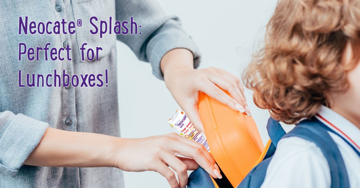 neocate's tweet image. This back to school season, ask your healthcare provider about ready-to-drink Neocate® Splash – the only hypoallergenic, amino acid-based formula that provides more freedom for your child’s lifestyle. neocate.com/splash. #neocate #eosinophilicesophagitis #eoe #foodallergies