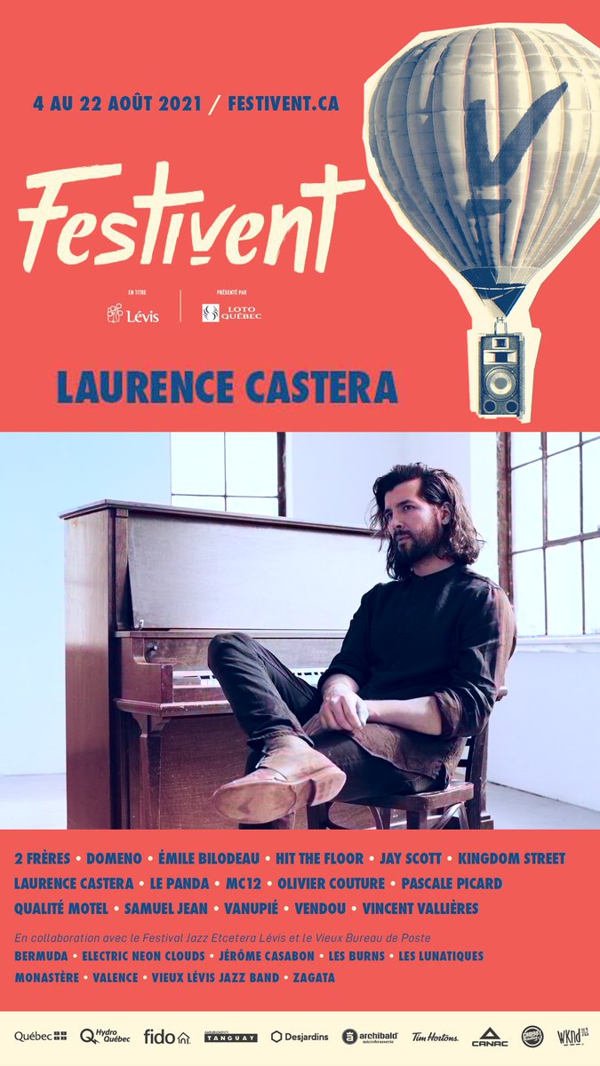 Ne manque pas <a href="/CasteraLaurence/">Laurence Castera</a> &amp; <a href="/DOMENOMUSIC/">DOMENO</a> au <a href="/festivent/">Festivent</a> de Lévis!🔥 
STAY TUNED sur nos médias sociaux pour savoir quand vous pourrez gâter vos oreilles avec nos artistes 😉 
Plus d'info juste ici👉 festivent.ca/informations/