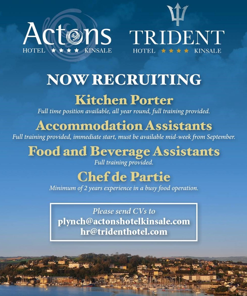 We are hiring!! 🤩🤩 see all positions below and send us your CV! 
#jobs #kinsale #corkjobs #hotel #HospitalityJobs