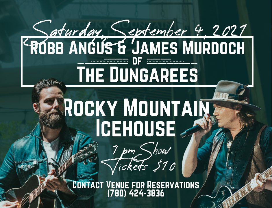 The Dungarees (@dungareesband) on Twitter photo Catch an acoustic show with Robb & James on the <a href="/icehouseyeg/">Rocky Mountain Icehouse</a> patio, September 4th! Catch an acoustic show with Robb & James on the <a href="/icehouseyeg/">Rocky Mountain Icehouse</a> patio, September 4th!