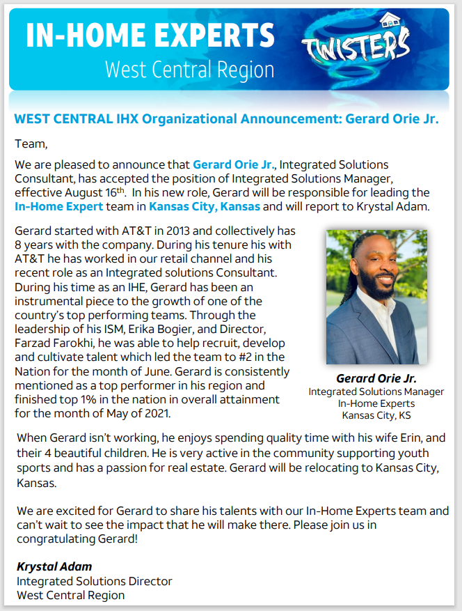 Welcome to the Twisters Family Gerard!