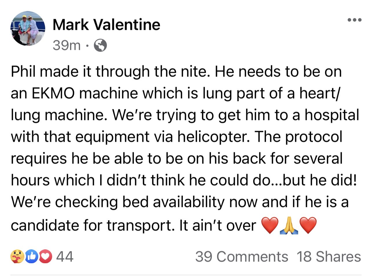 phil williams on twitter update nashville talk radio host and previous covid skeptic phil valentine made it through the nite as he continues fighting for his life against covid according to brother