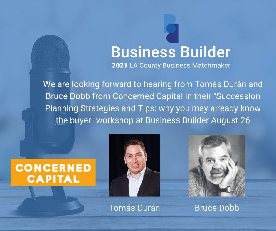 BusinessBuildLA's tweet image. Welcome, @ConcernCapital! Register today to hear from Tomás Durán and Bruce Dobb at their 8/26 Business Builder workshop. businessbuilderexpo.com #BusinessBuilder2021 #professionalservices #commodities #construction #supplierdiversity