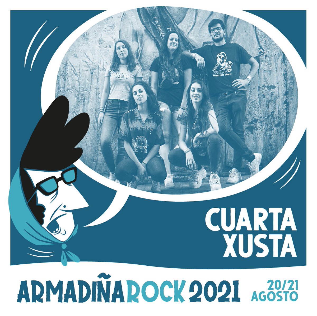 ArmadinhaRock's tweet photo. ⚠️ SEXTA CONFIRMACIÓN ⚠️
Temos nova banda confirmada para esta edición do Armadiña Rock.
As rapazas de Cuarta Xusta estarán dándoo todo en Combarro o 20 e 21 de agosto! 🔥🤘
@ConcellodePoio
#MoitoPorSachar #FestadoMar #AR21 #Combarro #achousaénosa #cuartaxusta https://t.co/g1bspGfTCD
