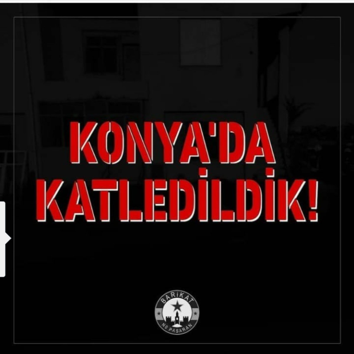 Ve söz veriyoruz ezilen, hor görülen, hakkı yenilen , ötekileştirilen herkese ,bizlere acıyı yaşatanlara asla acımayacağız..!

#KonyadaKatliam 
#KahrolsunFaşizim
#Konyadakatledildik 
#Kürdüz biz her demin 
Siyasi rantı olduk .