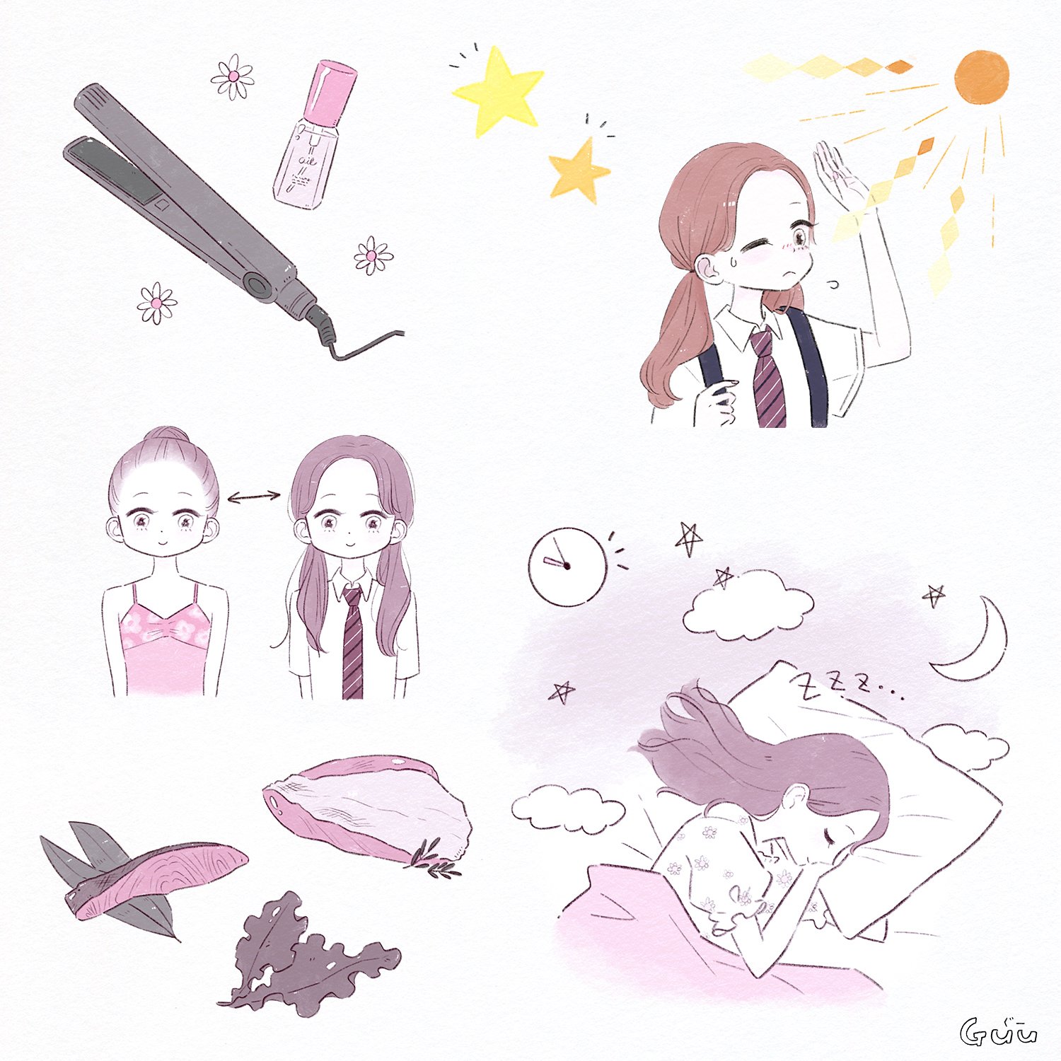 𝙂𝙪𝙪 ｸﾞｰ 新書館 クララ 8月号 毛先までつるん バレエgirlの美髪lesson ヘアケアの イラストを担当しました 𓈒𓏲𓆸 バレエで髪の毛を伸ばしている子たちへ シャンプーやブラッシングの基本的なやり方や 日々のダメージを減らす方法など紹介し