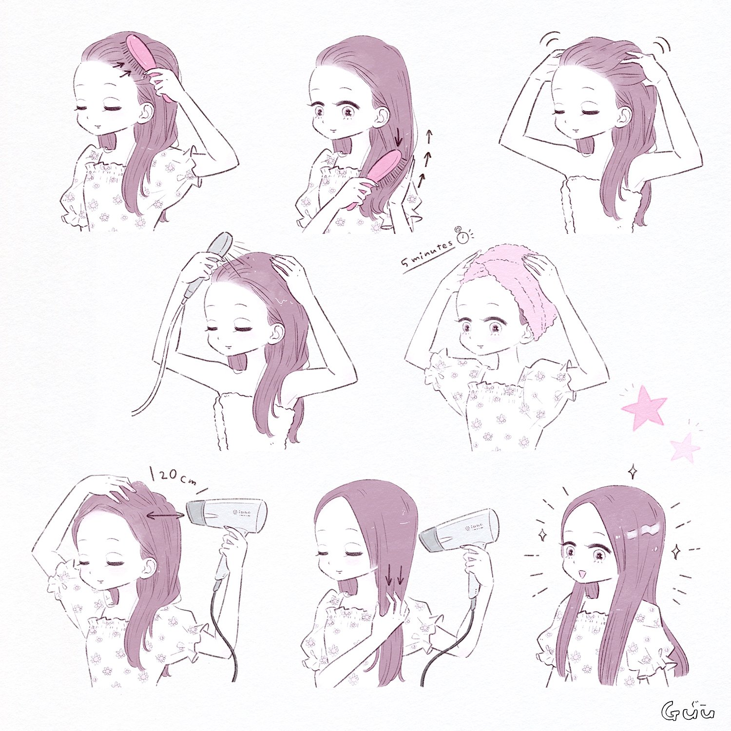 𝙂𝙪𝙪 ｸﾞｰ 新書館 クララ 8月号 毛先までつるん バレエgirlの美髪lesson ヘアケアの イラストを担当しました 𓈒𓏲𓆸 バレエで髪の毛を伸ばしている子たちへ シャンプーやブラッシングの基本的なやり方や 日々のダメージを減らす方法など紹介し