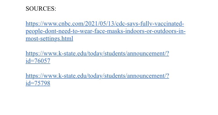 Statement by us concerning the recent mask mandate imposed at Kansas State University: