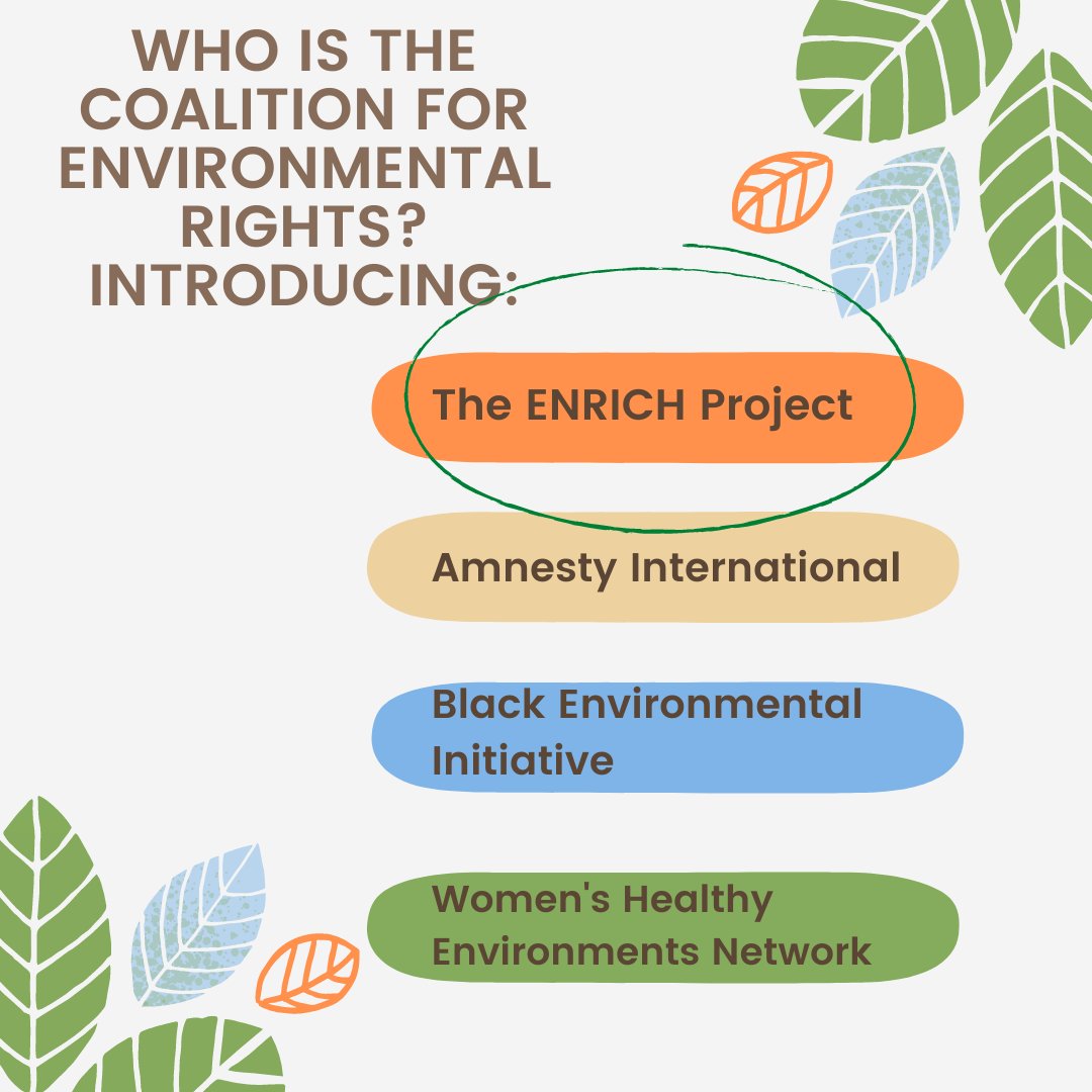 EnvRights's tweet image. One of these  members is the ENRICH, an organization 
 who works tirelessly to examine and address the effects of environmental racism and climate change on Indigenous, Black, and other marginalized communities. We are honored to work together. enrichproject.org/about/backgrou…