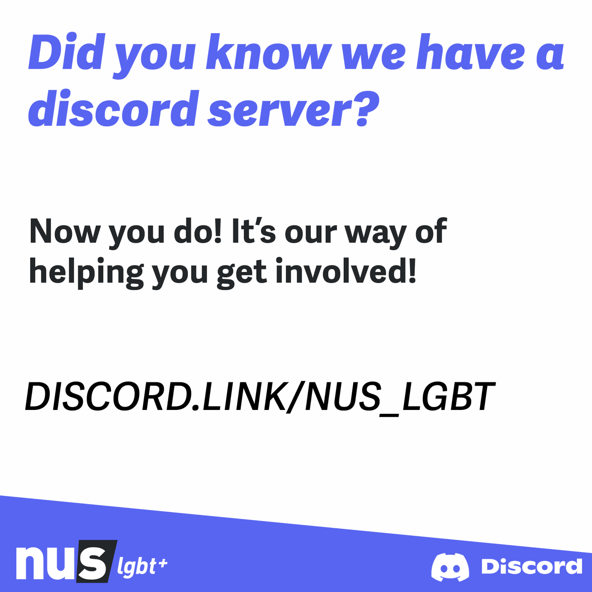 NUS_LGBT's tweet photo. Did you know we have our own discord server?

Now you do! It's our way of helping you get involved!

Use this link to join: https://t.co/QfV2ahgbgP

@nusuk @nusconnect @VPLibNUS @NUS_USI @NUSScotland @NUSWales https://t.co/KHEBt6a1qQ