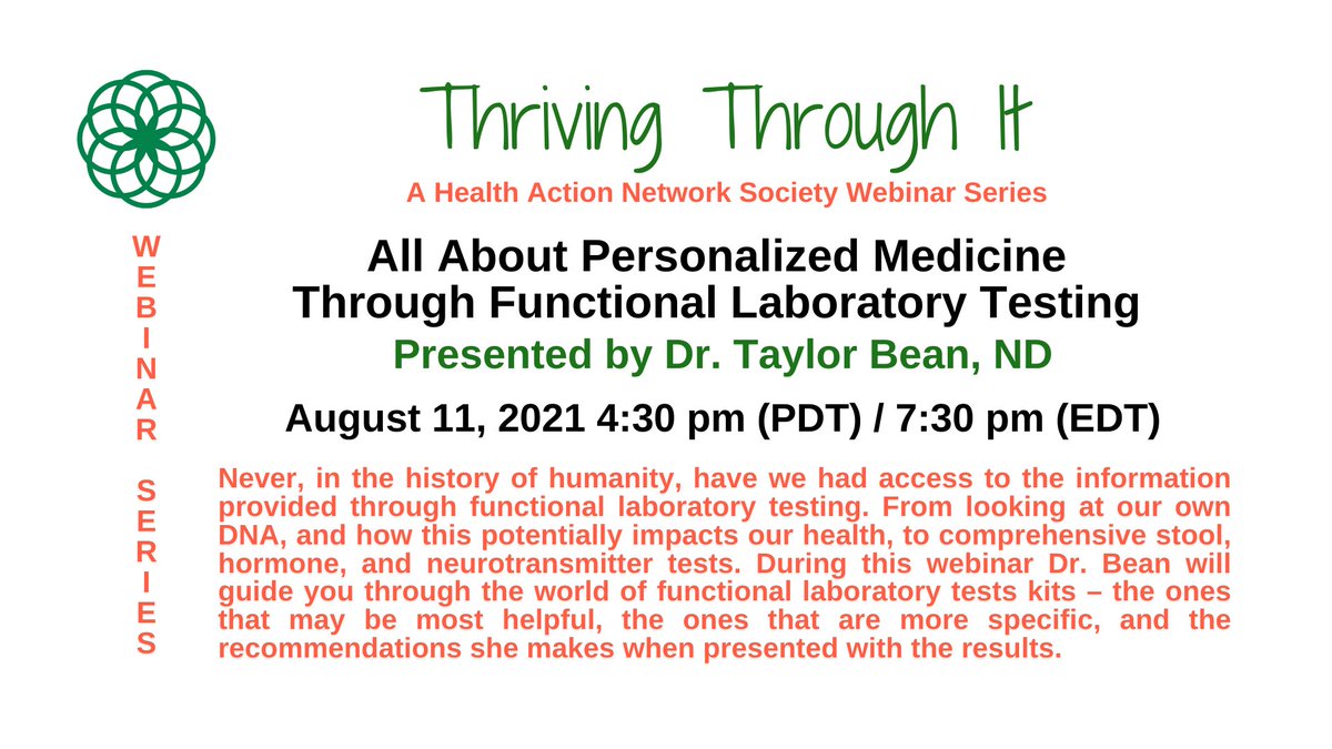 JoinHANS's tweet image. Functional testing is an amazing, unimaginable tool in personalized health care.  Please join our own Dr. Taylor Bean for this fascinating look at how functional medical testing can enhance your health!  Register by clicking:  us02web.zoom.us/webinar/regist…