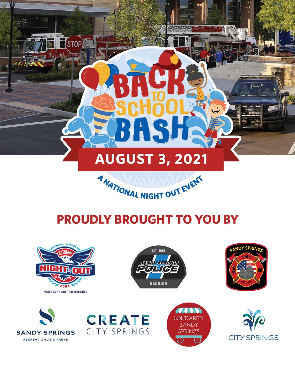 This Tuesday night come hang out at the Back to School Bash thrown by our friends over at the SSPD
! Free food, music, and festivities - plus you'll see us with our tent spreading the word of Solidarity to all our local friends &amp; families! Will we see you there? <a href="/solidaritysand1/">solidaritysandysprings</a>