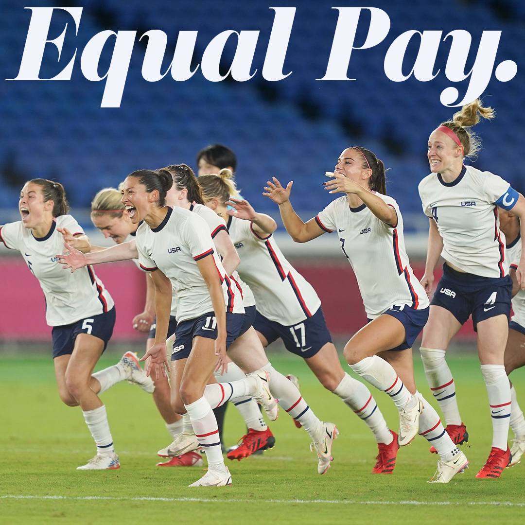 On average, women in the United States earn 82 cents for every $1 earned by men. The #USWNT makes as little as 38 cents for every $1 paid to their male counterparts.

Women athletes have earned &amp; deserve equal pay. Today, I introduced the Even Playing Field Act to make it happen.