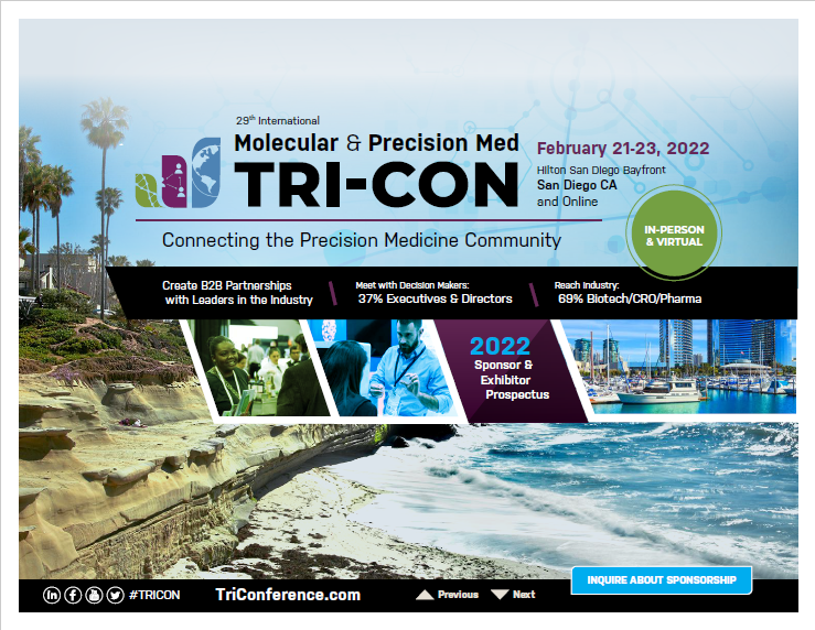 Is the Precision Medicine community your audience? Want to get in front of them? Become a Sponsor or Exhibitor at @CHI_Healthtech's #TRICON 2022! There are all kinds of options to participate. Download the Prospectus: bit.ly/3zVBRjk