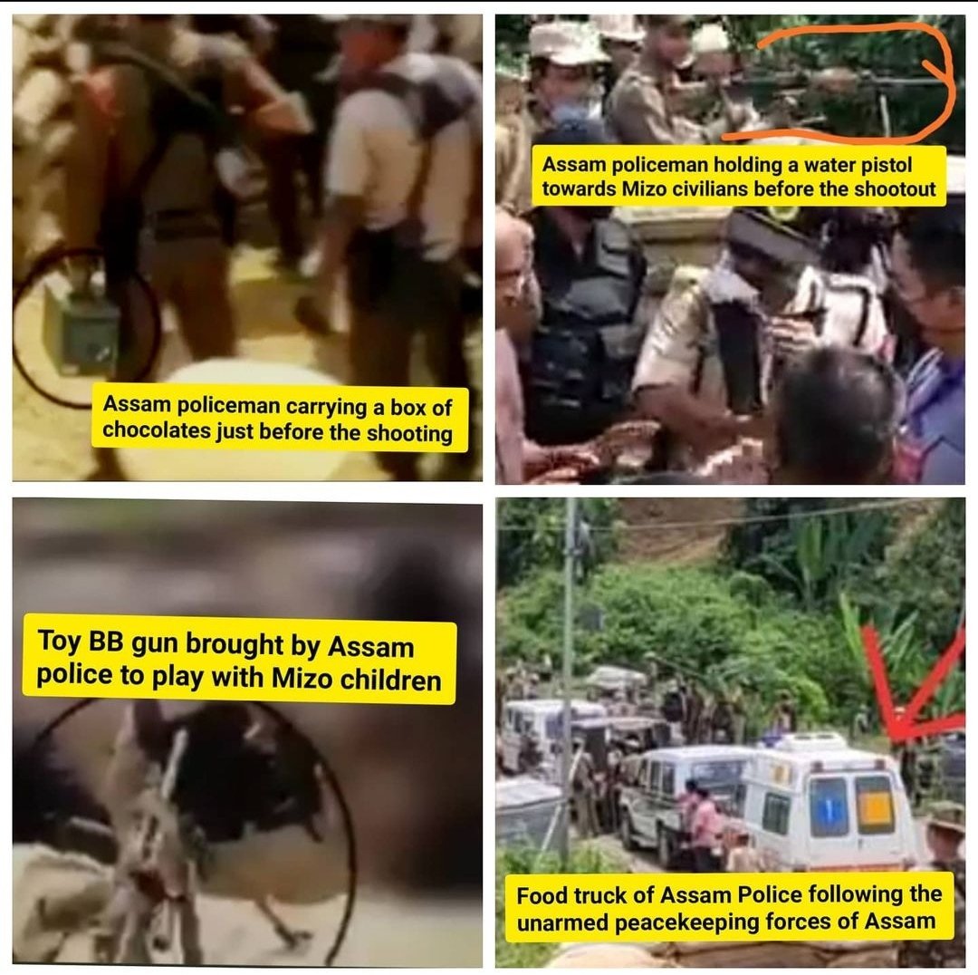 LoganLee_slvr's tweet photo. Screenshots from videos proofs that Assam Police raided MP defense posts ready with LMGs and ambulances on 26.7.2021
@ndtv @BBCWorld @CNN @HMOIndia @timesofindia @htTweets #supportmizorampolice https://t.co/LOBAgGL1lA