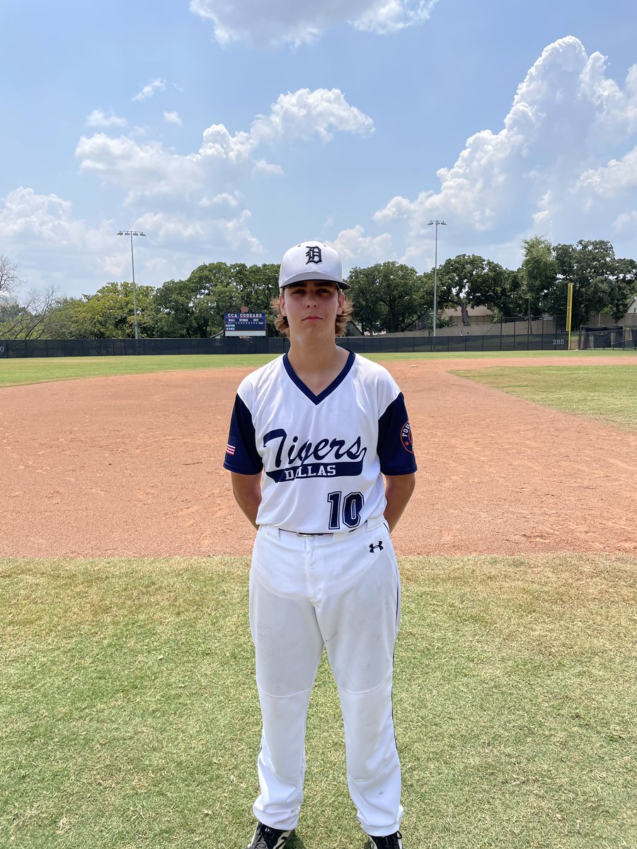 .@ntxtourney F: <a href="/DTigerBaseball/">Dallas Tigers</a> Myles 8, North Texas Longhorns Coe 0
PoG: <a href="/AidenSpires/">aiden spires</a> 2-2, 2B, HR, 2 RBI, 2R, BB
Pitcher: Peyton Hutson 6 IP, 9K, 4H, 0 ER, 0 BB
Notables: <a href="/DycusDonnie/">Donnie Dycus</a> 1-3, 2B, 2 RBI, R