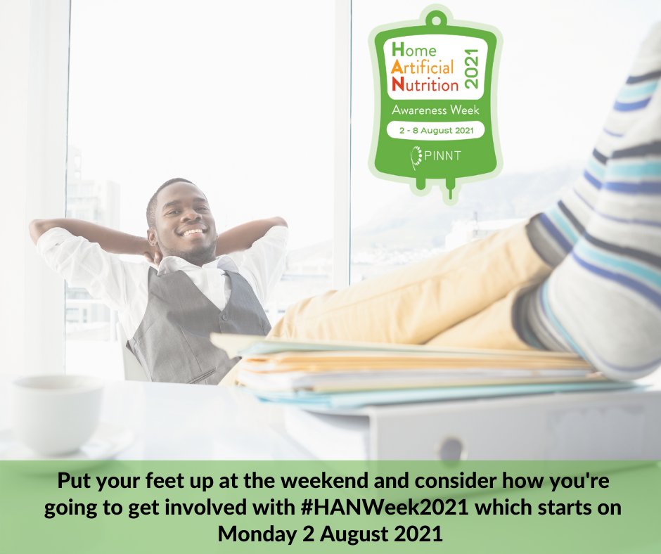 PINNT (@pinntcharity) on Twitter photo #happyweekend put your feet up and think about how you're going to get involved with #HANWeek2021 starts on Monday 2 August: opening ceremony at 9am 💚 #HPN #HEN #ONS #thisisme #thisisus <a href="/BAPENUK/">BAPEN UK</a> <a href="/NNNGUK/">NNNG</a> <a href="/bpnginfo/">BPNG</a> <a href="/NPPNNG/">National Paediatric Parenteral Nutrition Nurses</a> @nutritionlizA <a href="/GaryTay75806279/">Gary Taylor</a> <a href="/Colette23271069/">Colette Taylor</a> #happyweekend put your feet up and think about how you're going to get involved with #HANWeek2021 starts on Monday 2 August: opening ceremony at 9am 💚 #HPN #HEN #ONS #thisisme #thisisus <a href="/BAPENUK/">BAPEN UK</a> <a href="/NNNGUK/">NNNG</a> <a href="/bpnginfo/">BPNG</a> <a href="/NPPNNG/">National Paediatric Parenteral Nutrition Nurses</a> @nutritionlizA <a href="/GaryTay75806279/">Gary Taylor</a> <a href="/Colette23271069/">Colette Taylor</a>