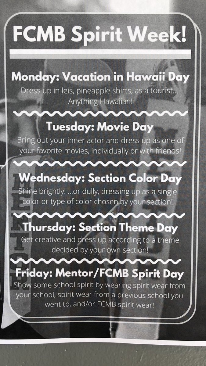 Don’t forget about Spirit Week next week!