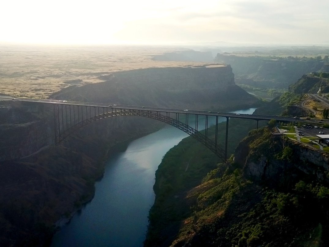 We never tire of the beautiful Idaho landscape. Here's a view of the Perrine bridge from the Snake River canyon overlook.