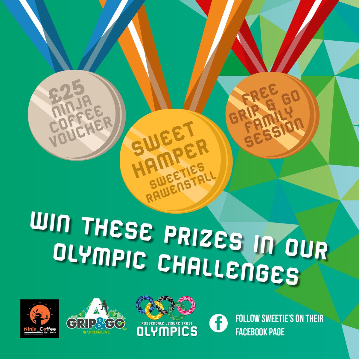 Get involved in our #olympic challenges to win some cool prizes! 

Come &amp; visit us Adrenaline  &amp; keep a look out for olympic challenge posters to take part. The more you complete the more you are entered into our competition.