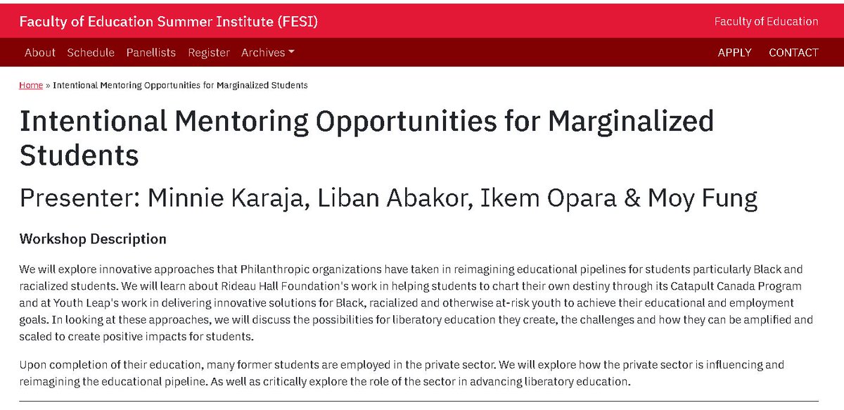 Faculty of Education Summer Institute tweet media