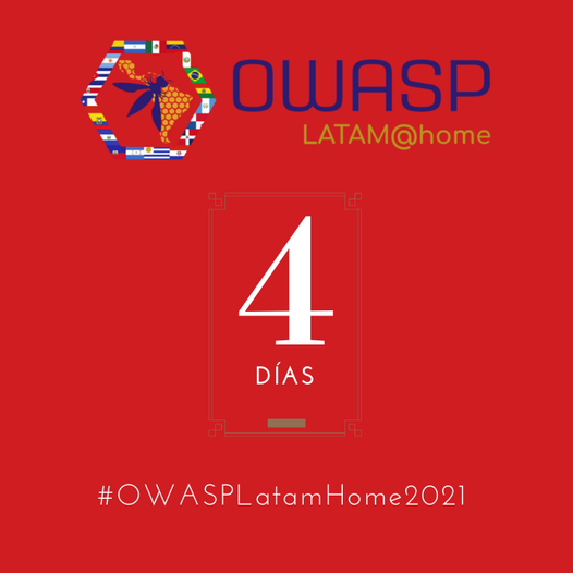owasplatam's tweet photo. #EventoOnline #Gratuito 
Nuestra comunidad de @owasplatam te invita al “OWASP LATAM@Home2021” 

🗓 3 al 5 de Agosto

Regístrate en los siguiente enlaces:
✅Charlas y Talleres en: https://t.co/sp9yjnABUx
✅CTF: https://t.co/RNWAiBIGwT

#OWASPLatamHome2021 #OWASP #OWASPLatam https://t.co/semVMAMO6N