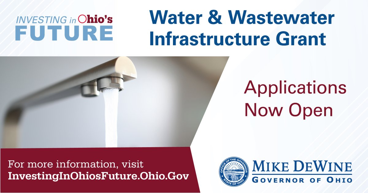 GovMikeDeWine's tweet photo. Ohio is investing in communities that need significant infrastructure upgrades for clean, safe drinking water and reliable wastewater systems. Approximately $250 million is now available. https://t.co/Q3yAhCq3ni #InvestinginOhiosFuture https://t.co/sXqLjs0pBc