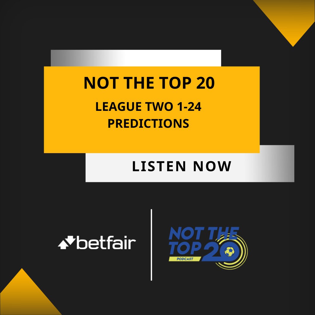 NTT20Pod's tweet photo. League Two 1-24 Predictions Pod! Sponsored by @Betfair.

L2 = very tasty indeed!

Listen 👉 https://t.co/Bc9yMDxVbO

🚨 SEASON TICKET GIVEAWAY! Quote THIS tweet with a review of our placement of your team in our 1-24s &amp; follow us to enter. Our favourite will win a Season Ticket. https://t.co/yfdYDhZY1h