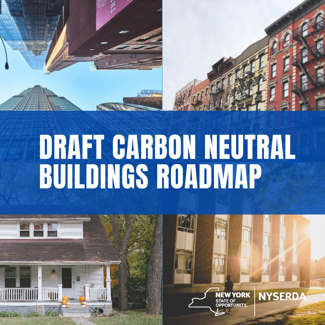 NYSERDA's tweet photo. Miss the draft Carbon Neutral Buildings Roadmap public webinars last month? Visit our website to access the recordings + provide feedback on NY's pathways to a #CarbonNeutral building stock by 2050. The public comment period closes next Friday, Aug. 6!
➡ https://t.co/kckP659nfV https://t.co/8JBj2wUSo8