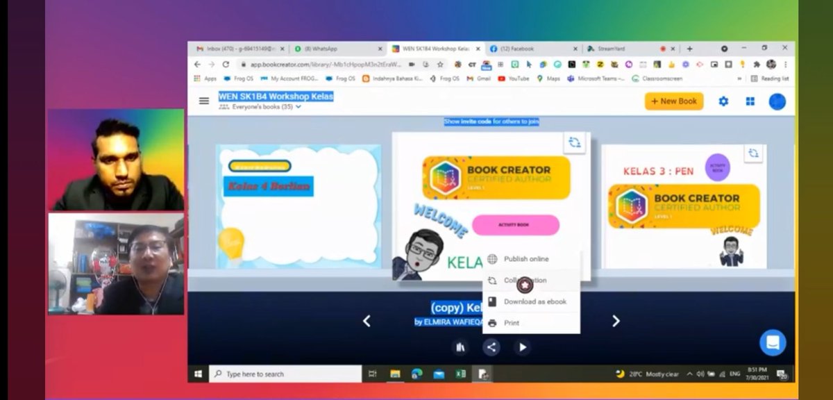 roobanarumugam's tweet photo. Done our second Webinar @BookCreatorApp (#Julycall)
Thanks cikgu @WBengheng. Did great sharing about Creativity in #BookCreator. Love the way you collaborate with your students.
#bookcreatorcommunity
#bookcreatorjulycall
#bookcreatorMalaysia https://t.co/ZlgN4sq1sv