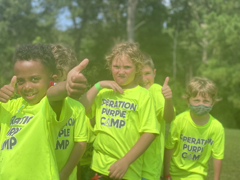 military_family's tweet photo. Our Operation Purple campers show that military kids always have their game face on! #Summercamp #MilitaryKids #OperationPurple https://t.co/1hN9RzqqxK