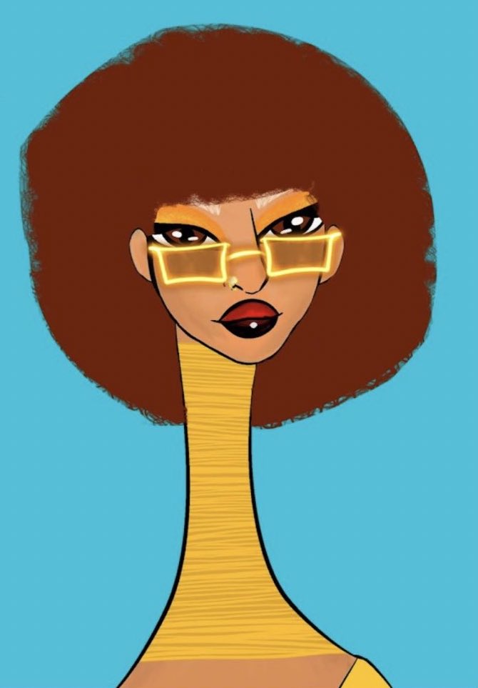 CallMeLatasha's tweet photo. Let’s discuss how @NylaCollection, a 12 year old girl is bringing story, diversity, visibility, representation, vibes and flyness to #nft collectibles. Buy this up folks. #LongNeckieLadies https://t.co/e6WgeR8Ja3