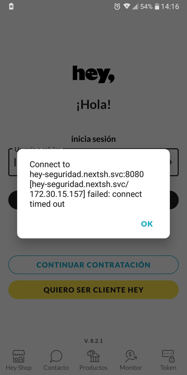 Alex_Chinas_'s tweet photo. @heybanco Hola, tienen problemas con la app? Aparece este error al intentar acceder https://t.co/swo6hkb3AE