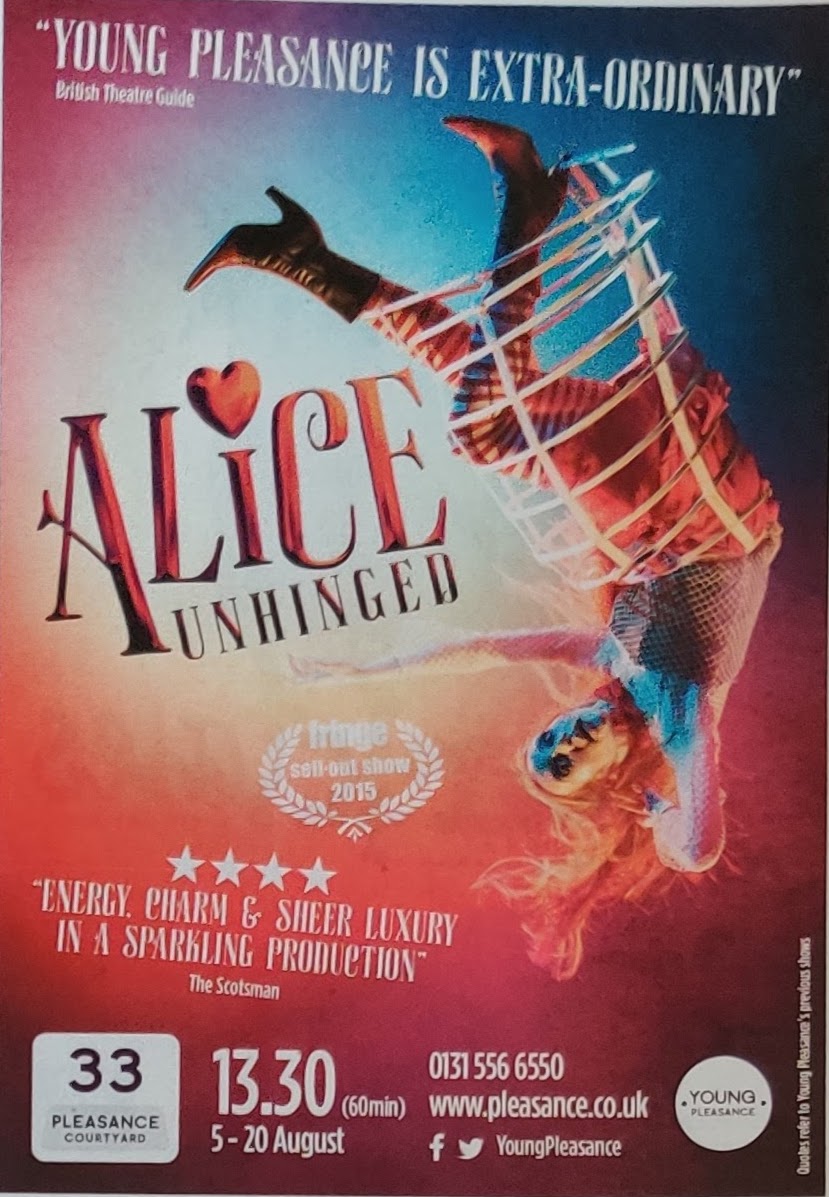 fringememories's tweet photo. 'Alice Unhinged' - a Young Pleasance production at the Pleasance for the 2016 Fringe, starred Phoebe Stapleton and was well received #edfringe #edfringe2016 #fringetheatre #pleasance https://t.co/sJPPRk2SwQ