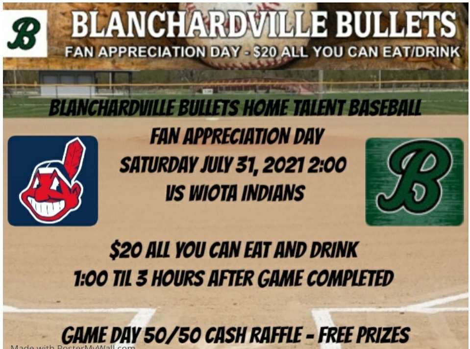 Tomorrow, first pitch 2:00PM. Bullpen opens at 1:00 all you can eat and drink $20! #Bullets
