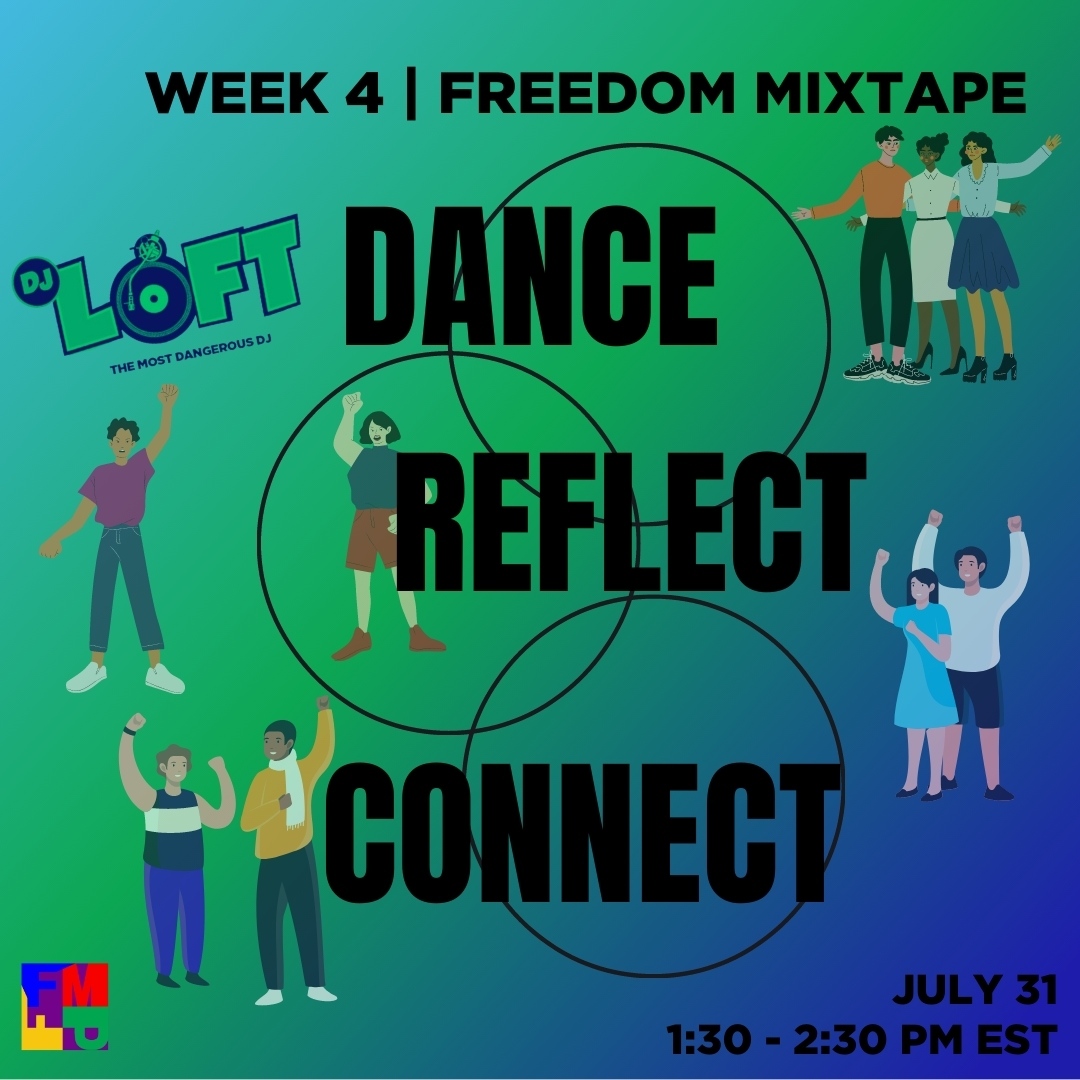 Please join us TOMORROW @ 1:30pm EST for our final Freedom Mixtape with DJ Loft who will be joining us from Ghana! Come through to dance, reflect, connect with each other, and also bring your treats from our FMFP Sweet Solidarity event to enjoy in FMFP community one last time!